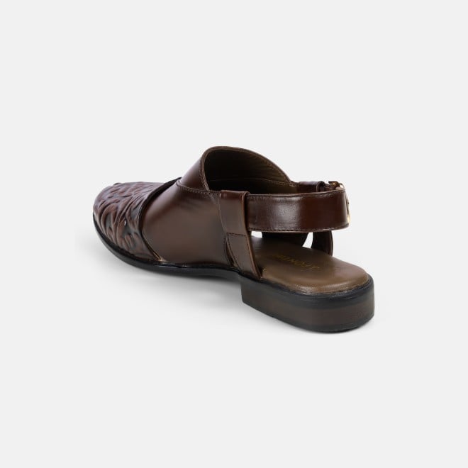 J.Fontini Men Brown Ethnic Sandals (SKU: 60-167-12-40)