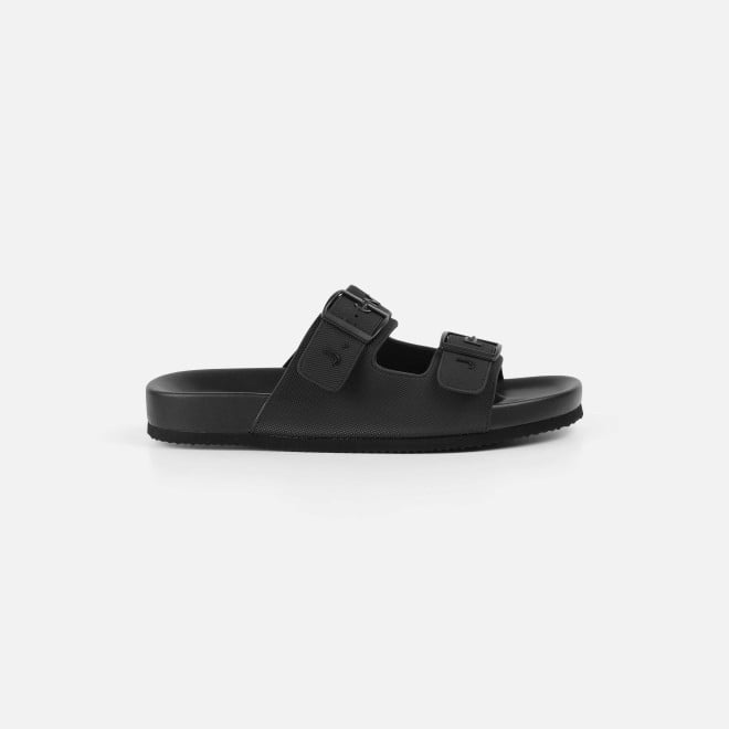 J.Fontini Men Black Casual Slippers (SKU: 60-182-11-40)