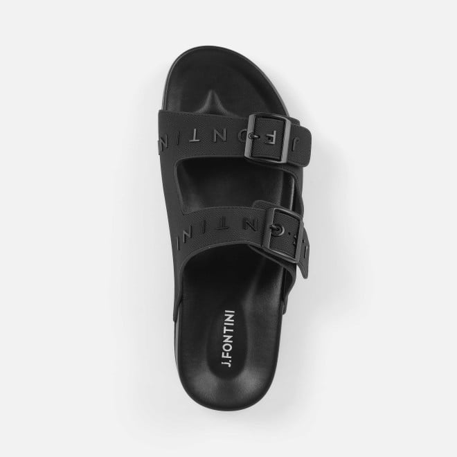 J.Fontini Men Black Casual Slippers (SKU: 60-182-11-40)