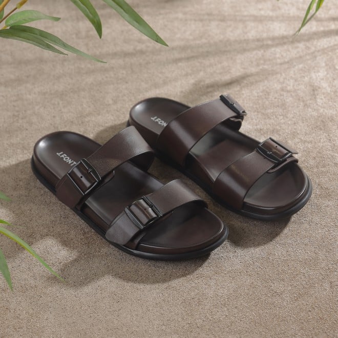 J.Fontini Men Coffee Casual Slippers