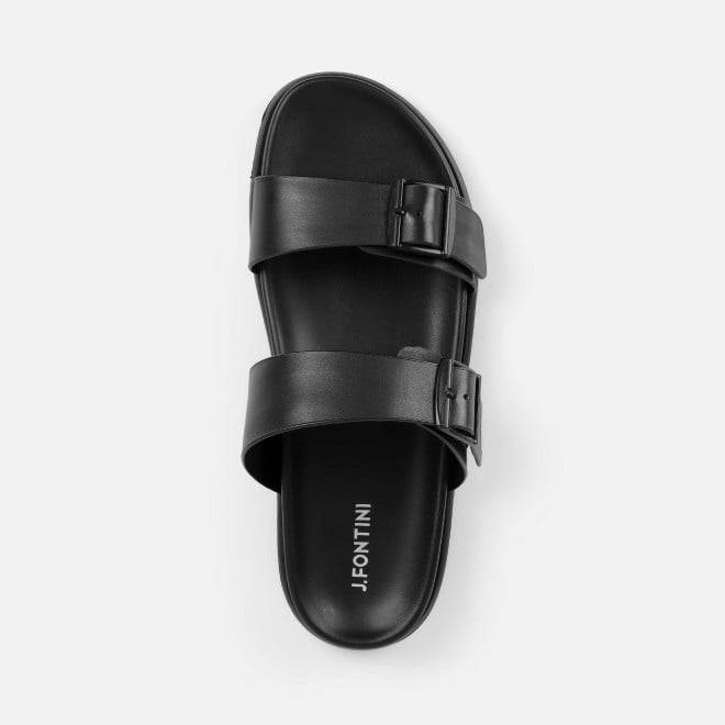 J.Fontini Men Black Casual Slippers (SKU: 60-183-11-40)