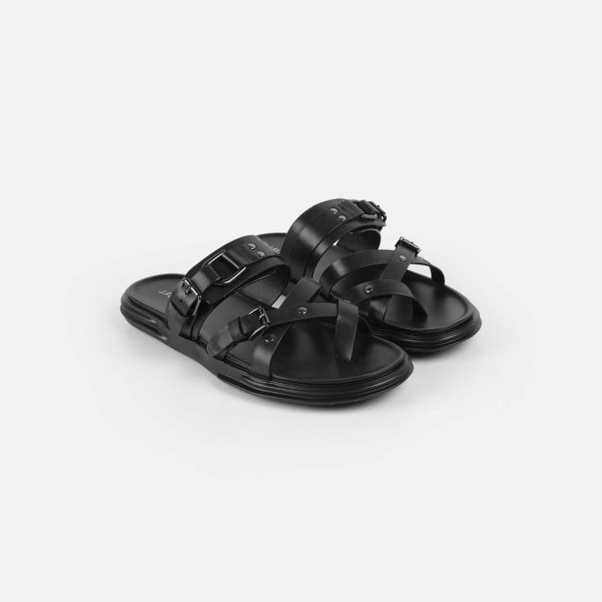 J.Fontini Men Black Casual Slippers (SKU: 60-184-11-40)