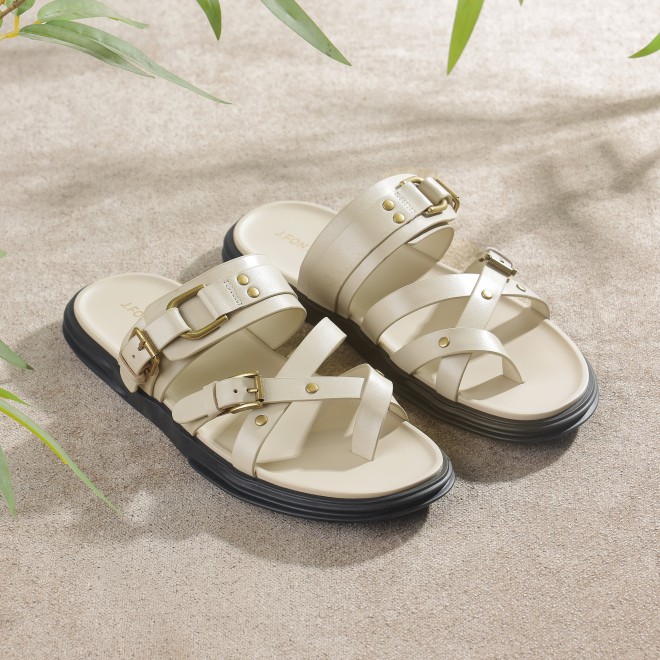 J.Fontini Men Beige Casual Slippers (SKU: 60-184-20-40)