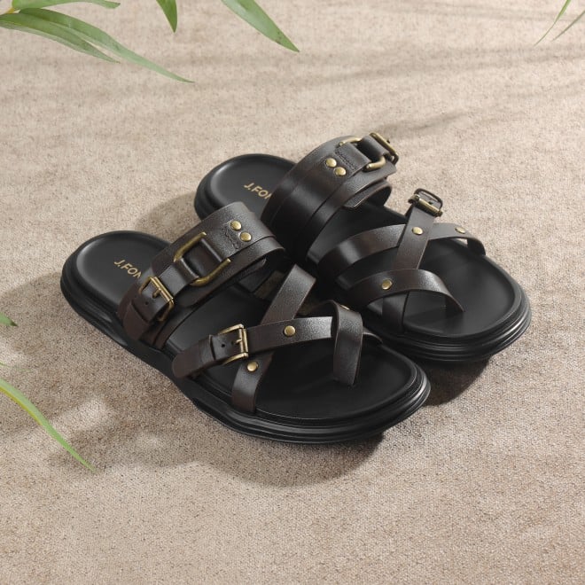 J.Fontini Men Coffee Casual Slippers (SKU: 60-184-55-42)