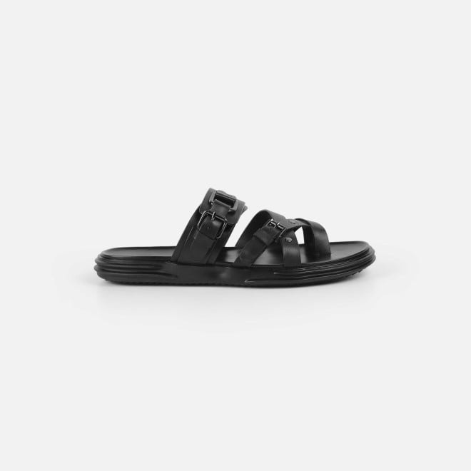 J.Fontini Men Black Casual Slippers (SKU: 60-184-11-40)