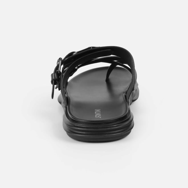 J.Fontini Men Black Casual Slippers (SKU: 60-184-11-40)