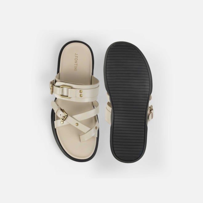 J.Fontini Men Beige Casual Slippers (SKU: 60-184-20-40)