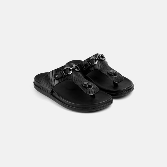 J.Fontini Men Black Casual Slippers (SKU: 60-188-11-40)