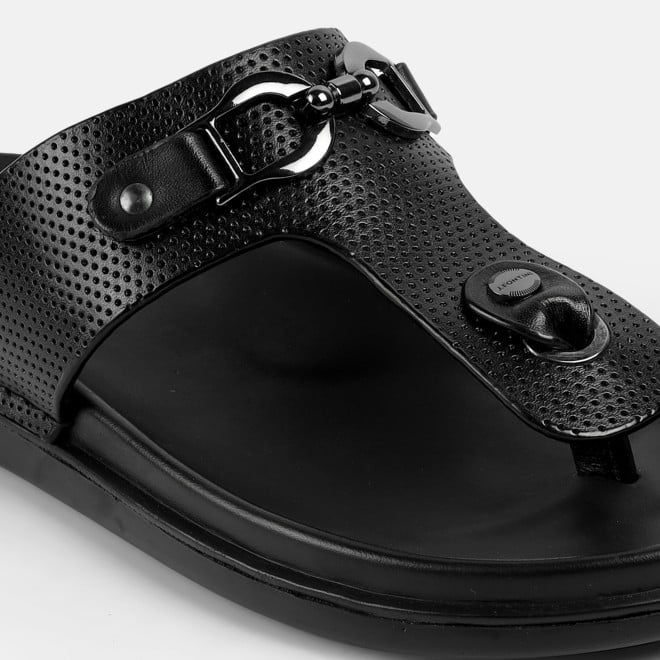 J.Fontini Men Black Casual Slippers (SKU: 60-188-11-40)