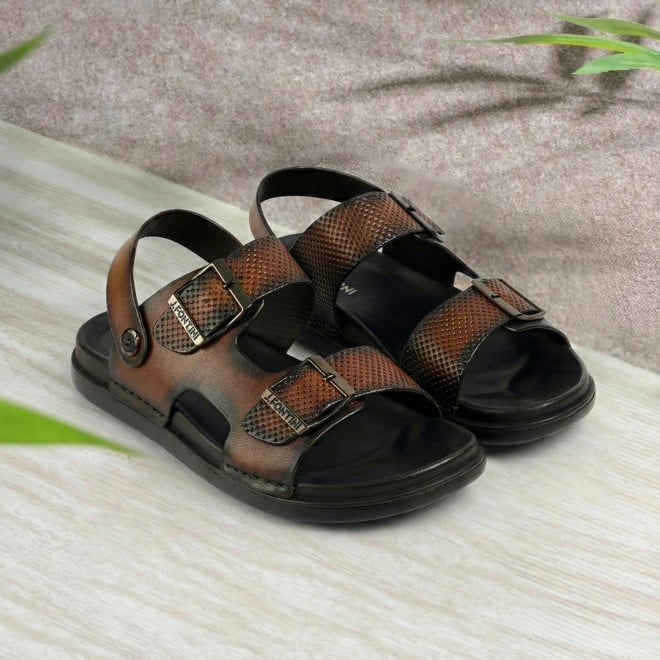 J.Fontini Men Brown Casual Sandals