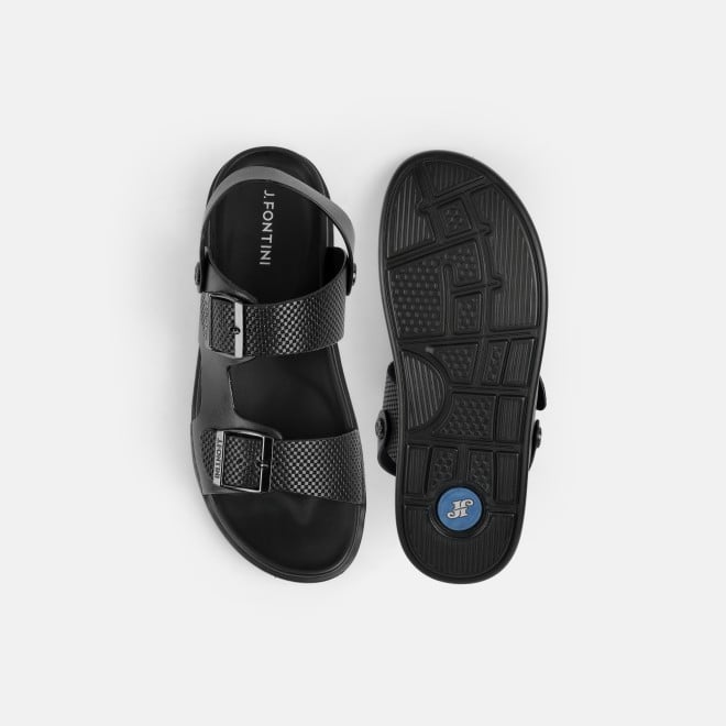 J.Fontini Men Black Casual Sandals (SKU: 60-189-11-40)