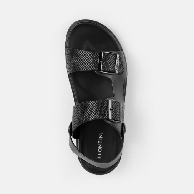 J.Fontini Men Black Casual Sandals (SKU: 60-189-11-40)