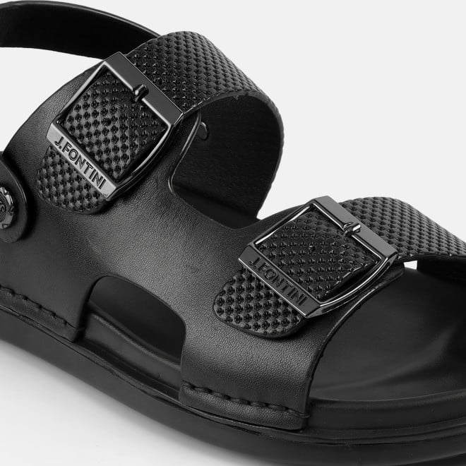 J.Fontini Men Black Casual Sandals (SKU: 60-189-11-40)