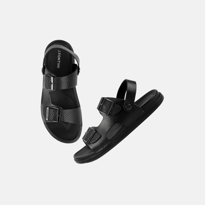 J.Fontini Men Black Casual Sandals (SKU: 60-189-11-40)