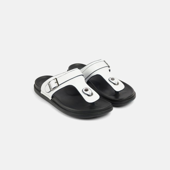 J.Fontini Men White Casual Slippers (SKU: 60-190-16-41)