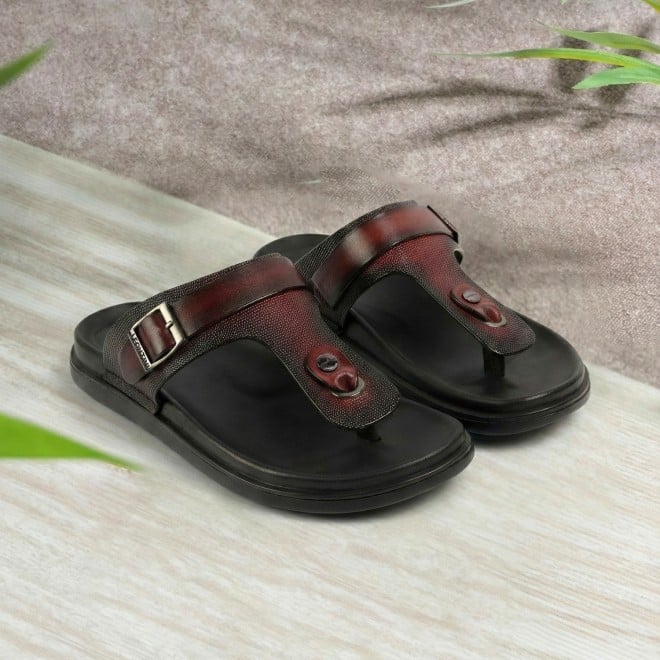 J.Fontini Men Wine Casual Slippers