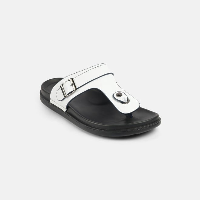 J.Fontini Men White Casual Slippers (SKU: 60-190-16-41)