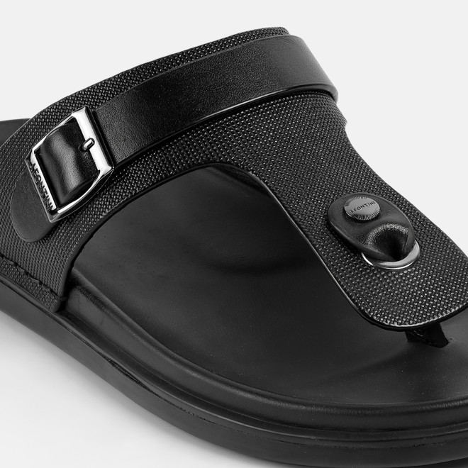 J.Fontini Men Black Casual Slippers (SKU: 60-190-11-41)