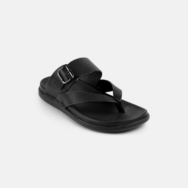 J.Fontini Men Black Casual Slippers (SKU: 60-191-11-40)
