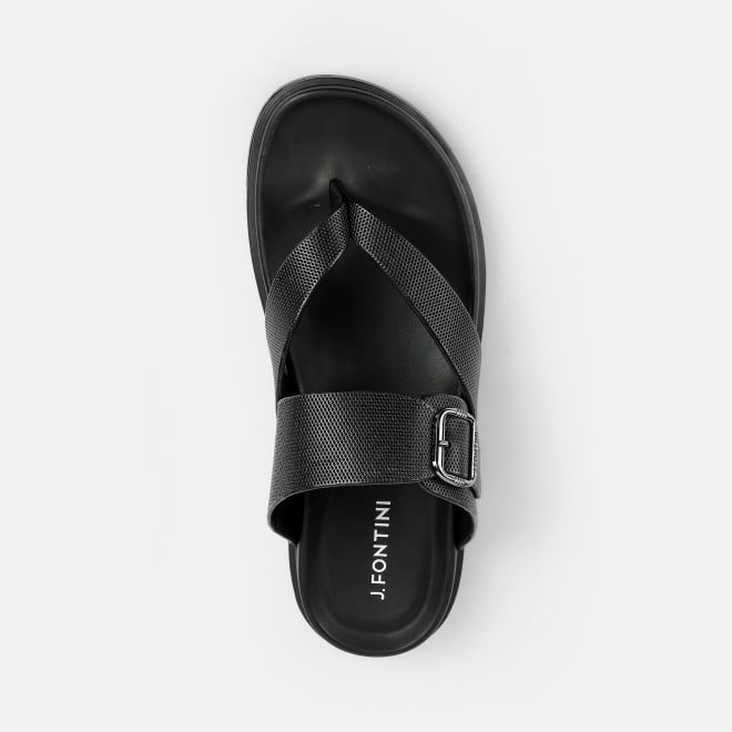 J.Fontini Men Black Casual Slippers (SKU: 60-191-11-40)