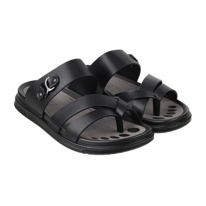 J.Fontini Men Black Casual Slippers (SKU: 60-1L-11-46)