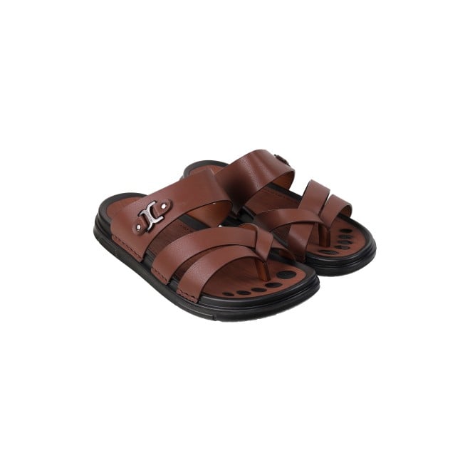 J.Fontini Men Brown Casual Slippers (SKU: 60-1L-12-46)