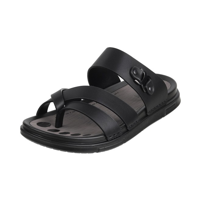 J.Fontini Men Black Casual Slippers (SKU: 60-1L-11-46)