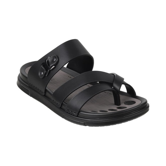 J.Fontini Men Black Casual Slippers (SKU: 60-1L-11-46)