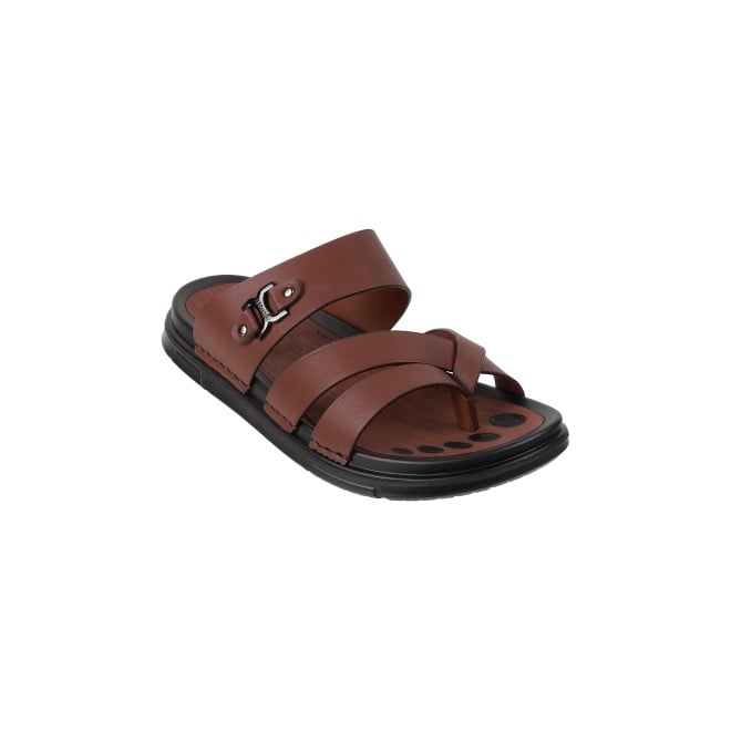J.Fontini Men Brown Casual Slippers