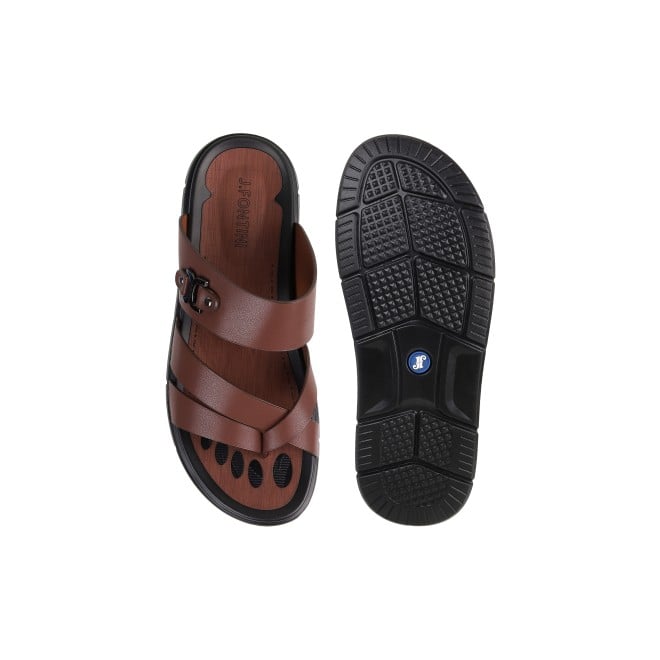 J.Fontini Men Brown Casual Slippers (SKU: 60-1L-12-46)