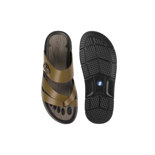 J.Fontini Men Olive Casual Slippers (SKU: 60-1L-49-46)