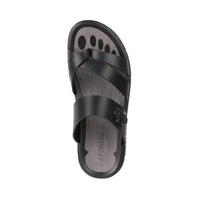 J.Fontini Men Black Casual Slippers (SKU: 60-1L-11-46)