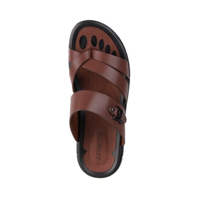 J.Fontini Men Brown Casual Slippers (SKU: 60-1L-12-46)