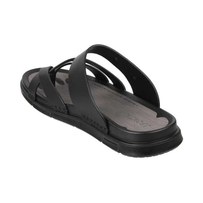 J.Fontini Men Black Casual Slippers (SKU: 60-1L-11-46)