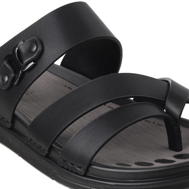 J.Fontini Men Black Casual Slippers (SKU: 60-1L-11-46)