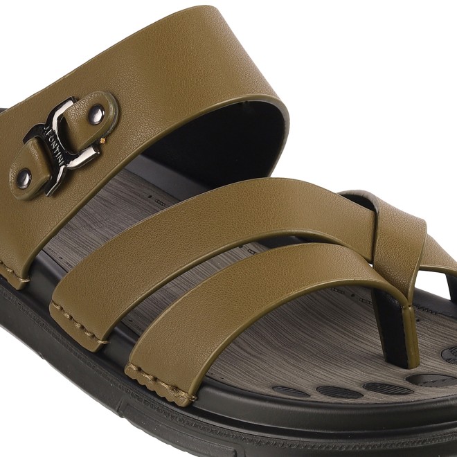 J.Fontini Men Olive Casual Slippers (SKU: 60-1L-49-46)