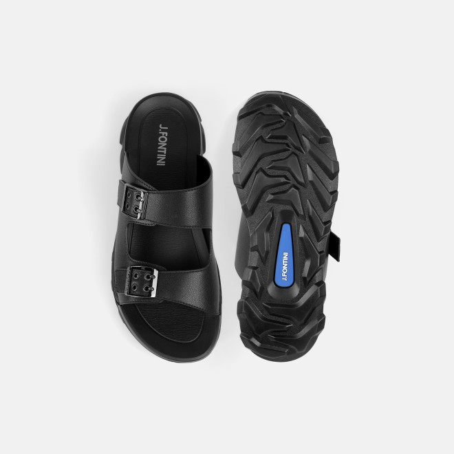 J.Fontini Men Black Casual Slippers (SKU: 60-218-11-40)