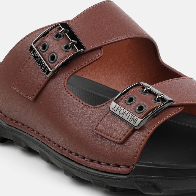 J.Fontini Men Brown Casual Slippers (SKU: 60-218-12-40)