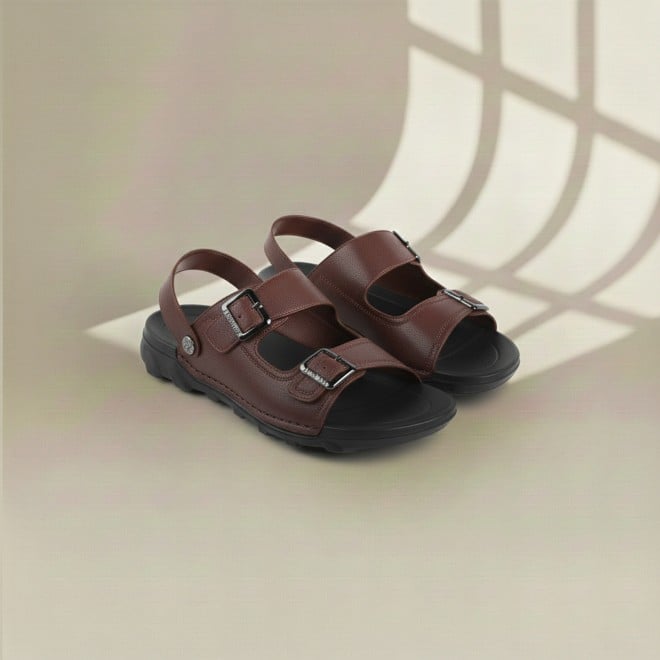 J.Fontini Men Brown Casual Sandals