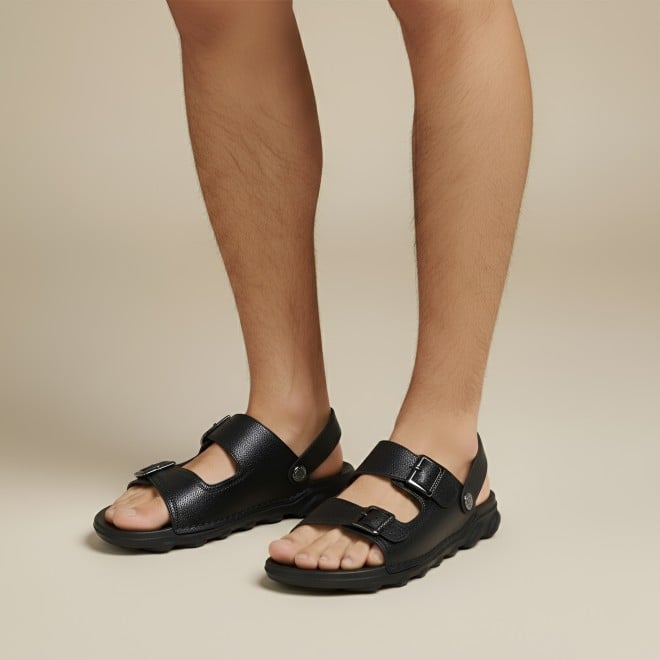 J.Fontini Men Black Casual Sandals (SKU: 60-219-11-40)