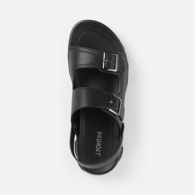 J.Fontini Men Black Casual Sandals (SKU: 60-219-11-40)