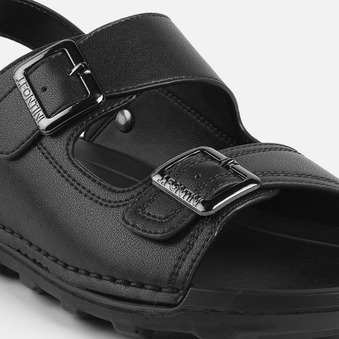 J.Fontini Men Black Casual Sandals (SKU: 60-219-11-40)