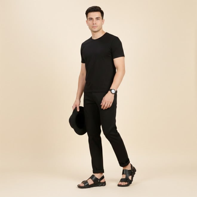 J.Fontini Men Black Casual Sandals (SKU: 60-220-11-40)