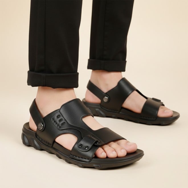 J.Fontini Men Black Casual Sandals (SKU: 60-220-11-40)