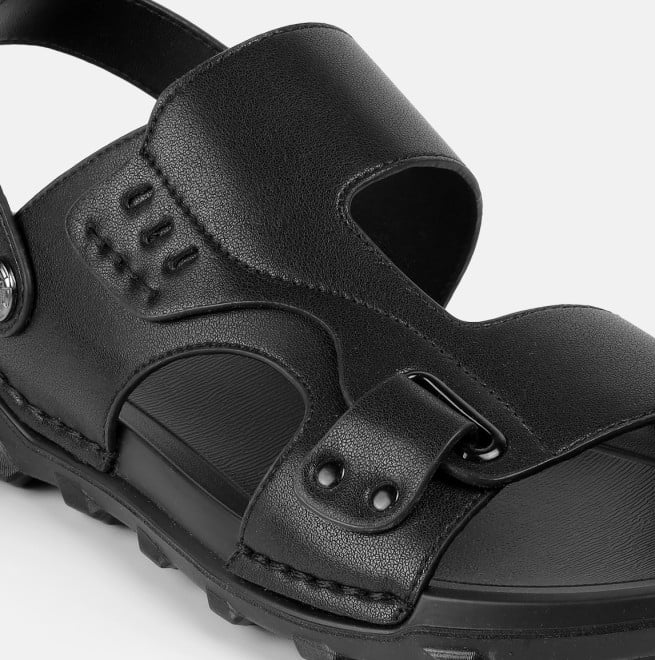 J.Fontini Men Black Casual Sandals (SKU: 60-220-11-40)