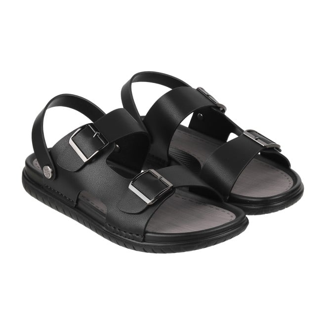 J.Fontini Men Black Casual Sandals (SKU: 60-2L-11-46)