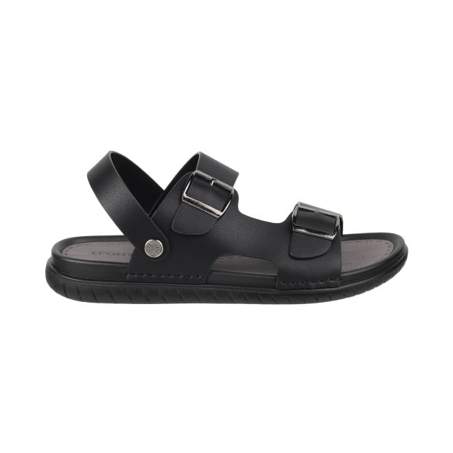 J.Fontini Men Black Casual Sandals (SKU: 60-2L-11-46)