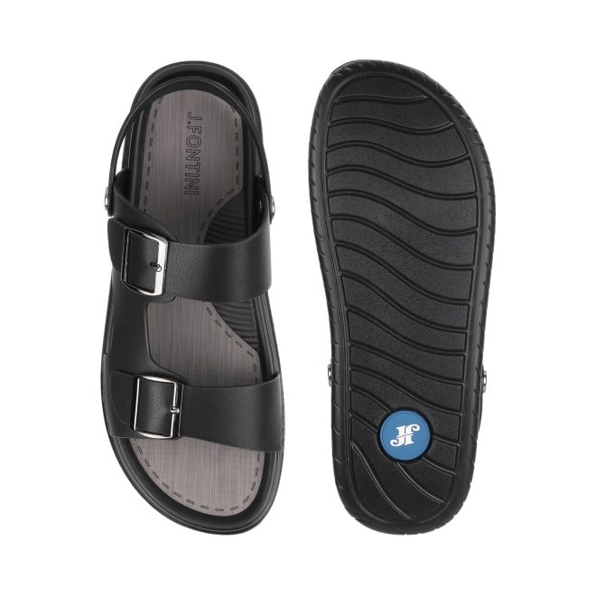 J.Fontini Men Black Casual Sandals (SKU: 60-2L-11-46)