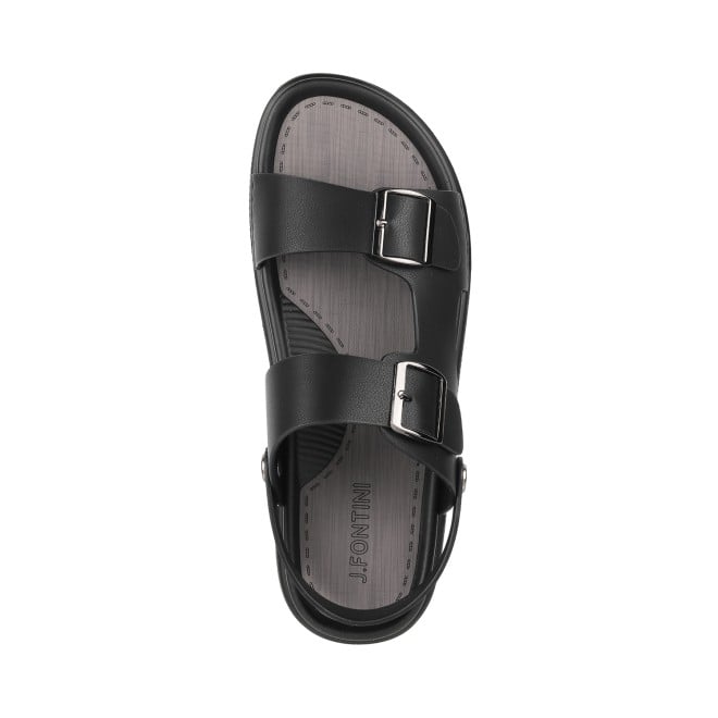 J.Fontini Men Black Casual Sandals (SKU: 60-2L-11-46)
