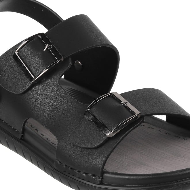 J.Fontini Men Black Casual Sandals (SKU: 60-2L-11-46)